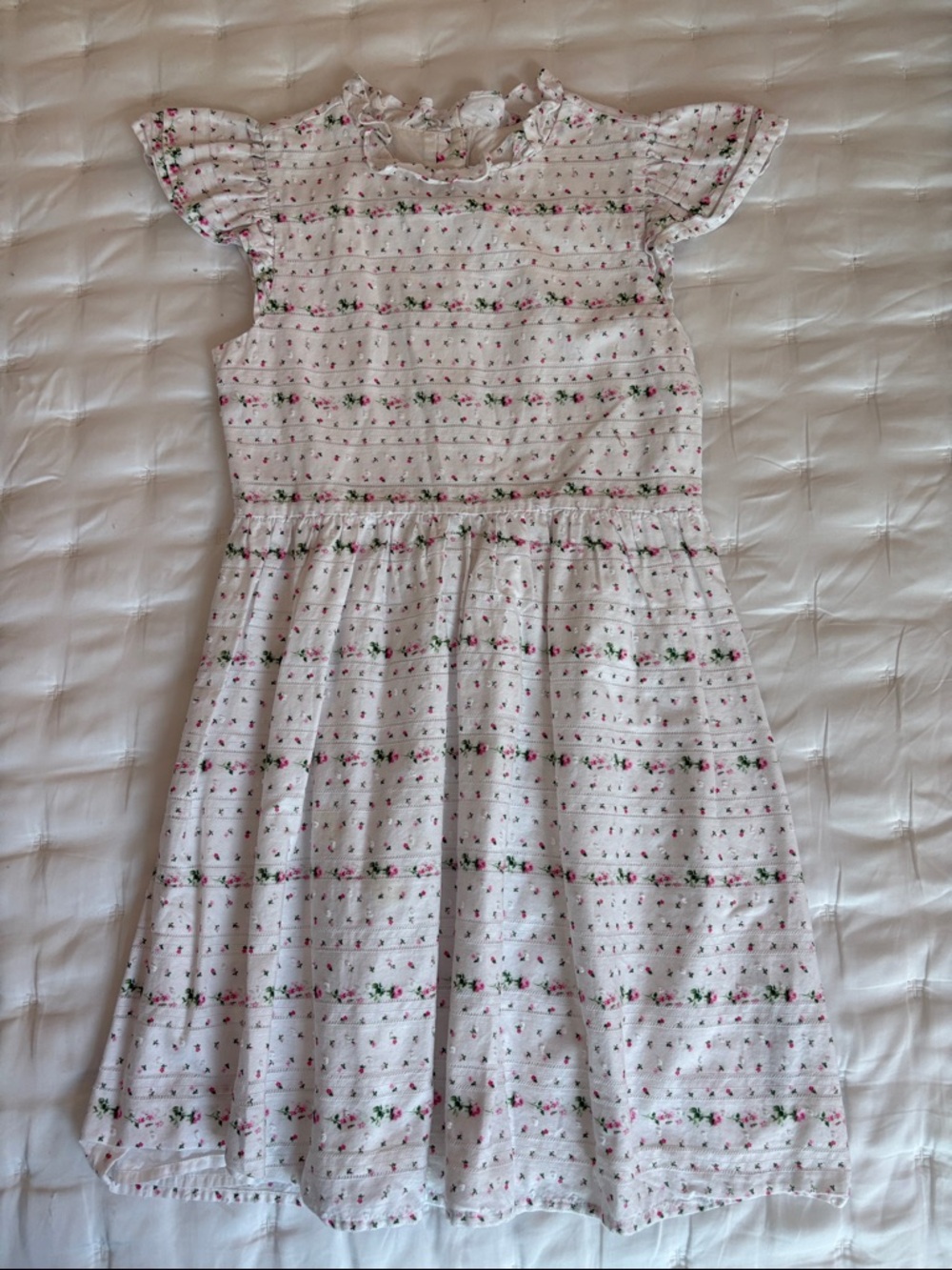 Janie and Jack White Swiss Dot Floral Dress